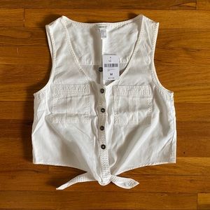 Cropped Tie-Waist Blouse